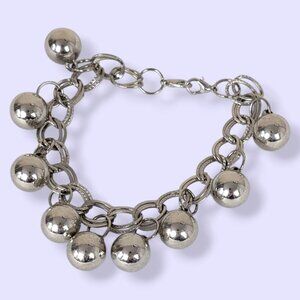 Silver Tone Dangling Ball Bracelet / Anklet